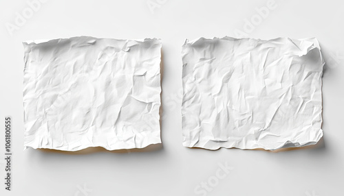 Crumpled white paper sheets on a neutral background.