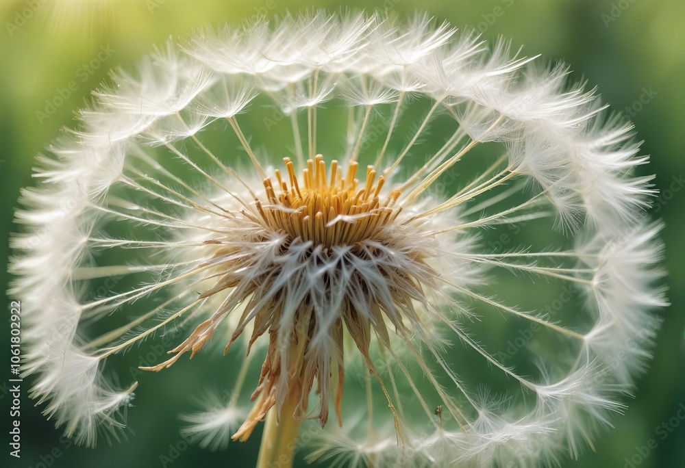A Stunning Close-up of Ripe Dandelion in a Sunlit Meadow A Stunning Close-up of Ripe Dandelion in a Sunlit Meadow