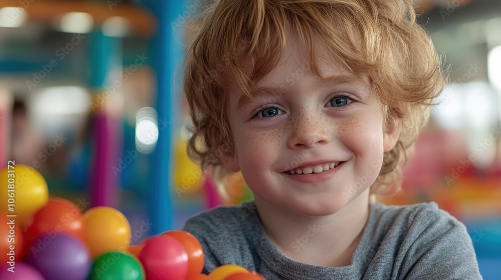 Happy Little Boy with Red Hair and Freckles Smiling at the Camera Happy Little Boy with Red Hair and Freckles Smiling at the Camera