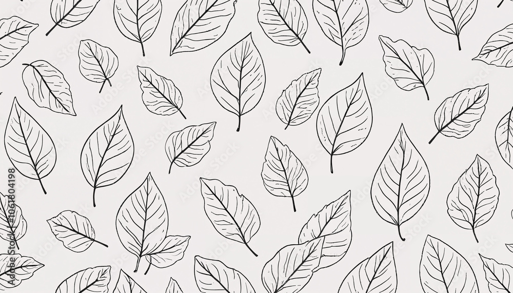 Motif de feuilles dessinées à la main