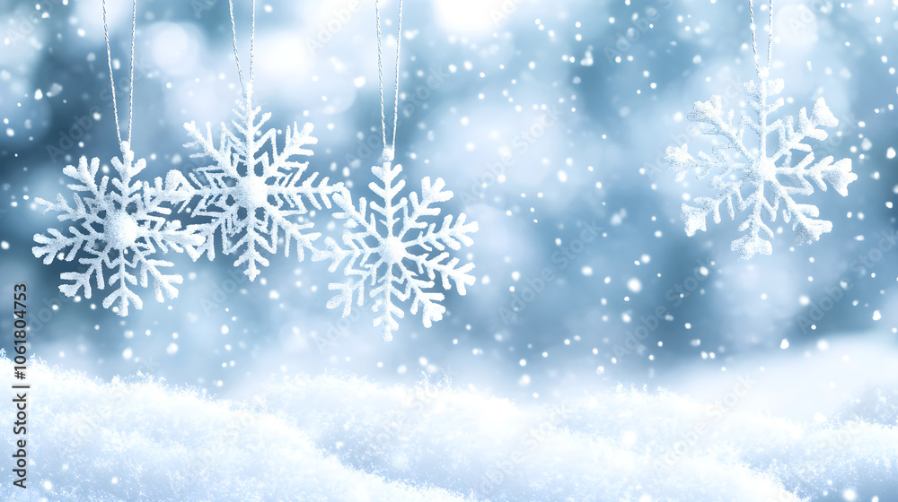 Winter card with white frosty snowflake on blue bokeh background. Magical macro snow backdrop. Holiday celebration greeting card for Christmas New Year. Xmas banner. Winter season concept. Winter card with white frosty snowflake on blue bokeh background. Magical macro snow backdrop. Holiday celebration greeting card for Christmas New Year. Xmas banner. Winter season concept.