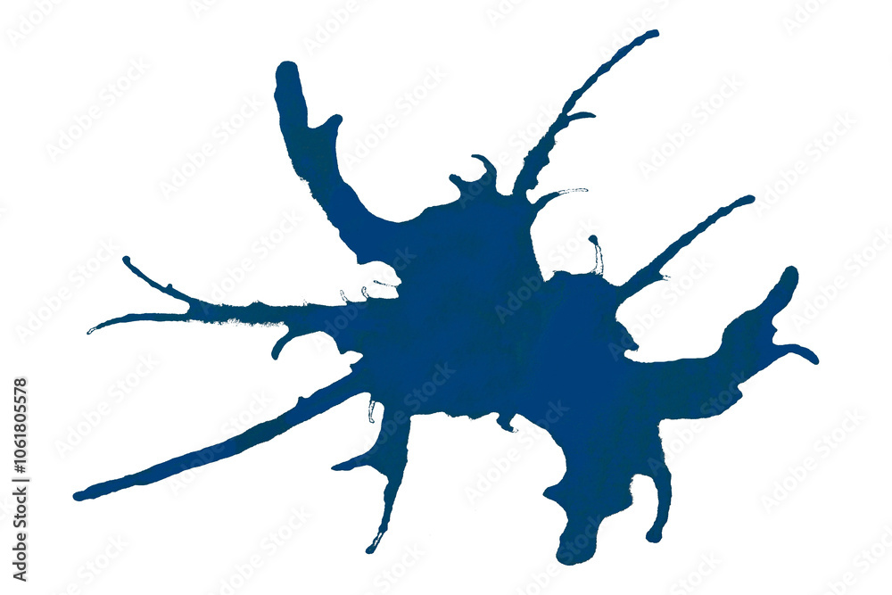 Splashing blue stains on transparent background Splashing blue stains on transparent background