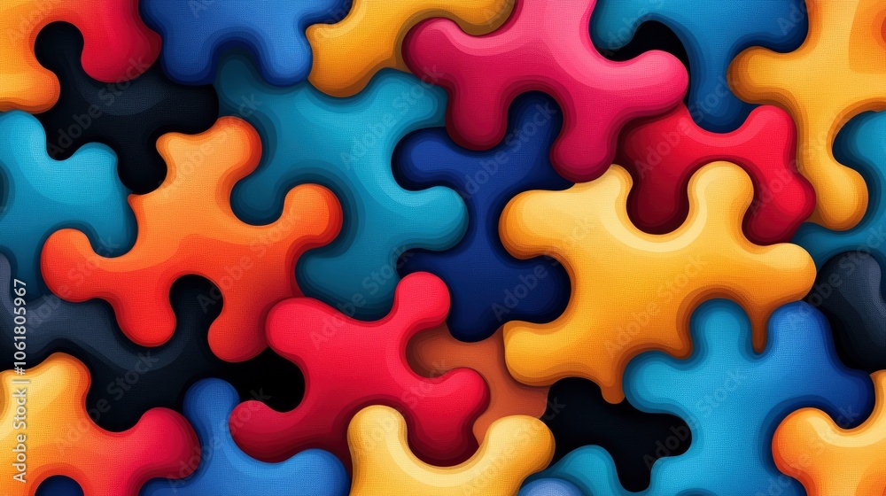 Abstract Colorful Puzzle Pattern Abstract Colorful Puzzle Pattern