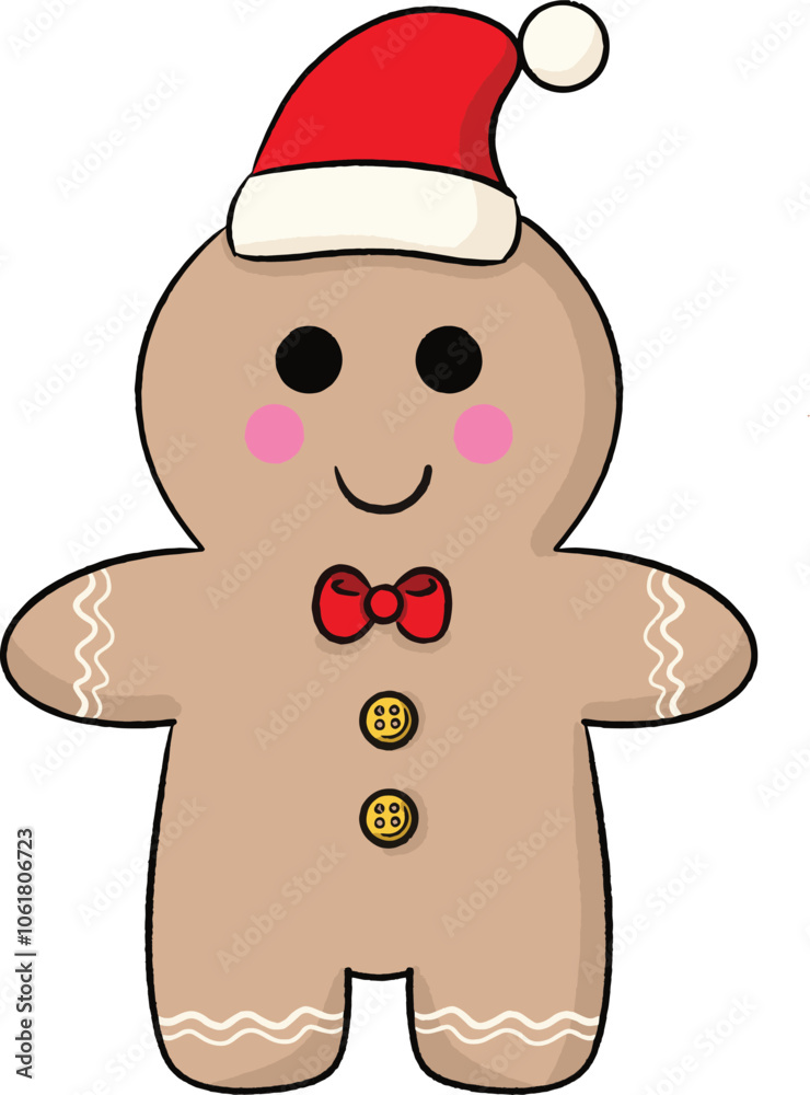 Christmas gingerbread cookie cartoon vector Christmas gingerbread cookie cartoon vector