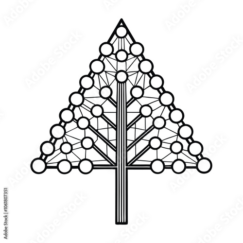 A stylized, modern tree composed of interconnected circles and lines, evoking a sense of growth and connection.