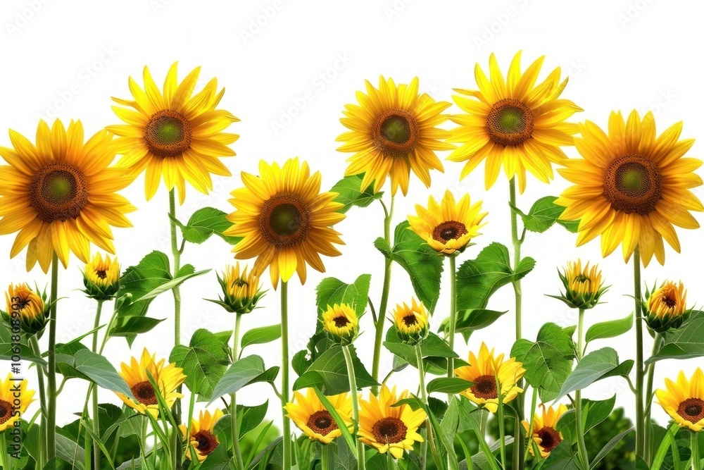 Bright sunflowers in full bloom Bright sunflowers in full bloom