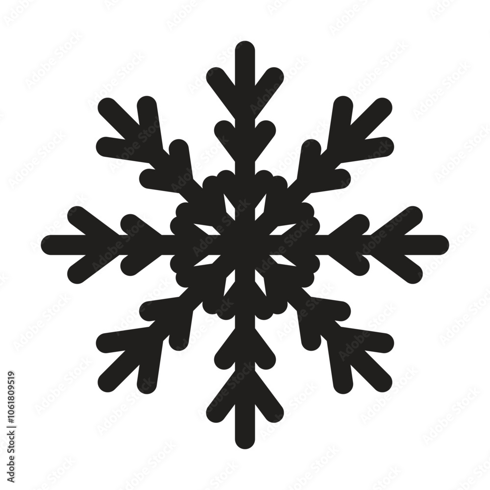 Obraz premium Snowflakes icon vector on white background. Winter symbol. Christmas logo sign.