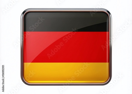 Free Download Square Glossy Icon of Germany's National Flag on White Background - Tilt-Shift Photography for Enhanced Visual Appeal, Ideal for Web Design, Graphics, and Cultural Representation - GFXLoad