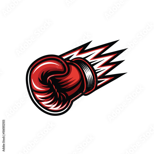 Design a bold, impactful boxing glove logo with dynamic lines, ideal for a boxing club or brand. The logo should be striking, powerful, and reflect the energy and intensity of boxing.