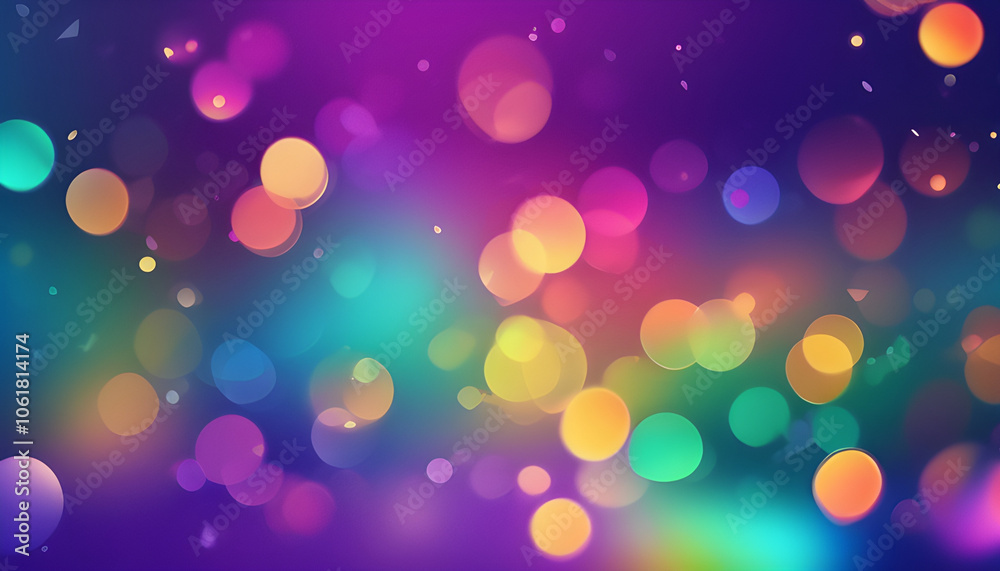 The background has a gradient from blue and green to purple, with a rainbow-like pattern, adding a bright and lively feel. The background has a gradient from blue and green to purple, with a rainbow-like pattern, adding a bright and lively feel.