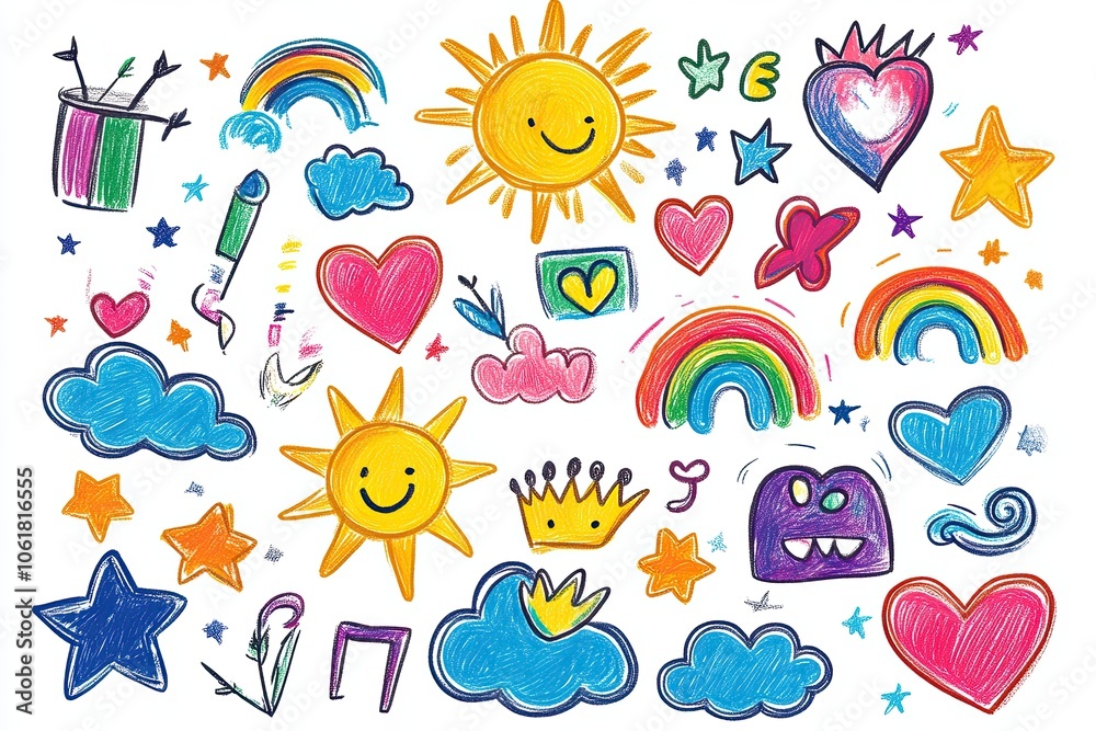 set of cartoon doodles set of cartoon doodles