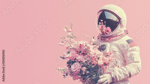 Astronaut with Flowers
