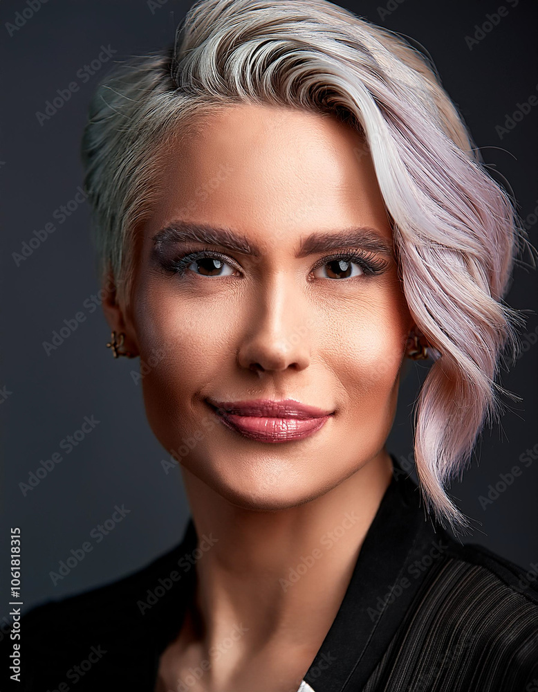 Studio Portrait of Happy Transgender Woman Smiling Studio Portrait of Happy Transgender Woman Smiling