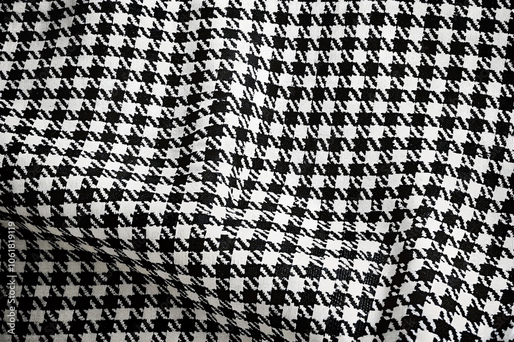Stylish Double Exposure of Houndstooth Pattern in Black and White Fabric with Sharp Lines for Fashion and Textile Designs Stylish Double Exposure of Houndstooth Pattern in Black and White Fabric with Sharp Lines for Fashion and Textile Designs