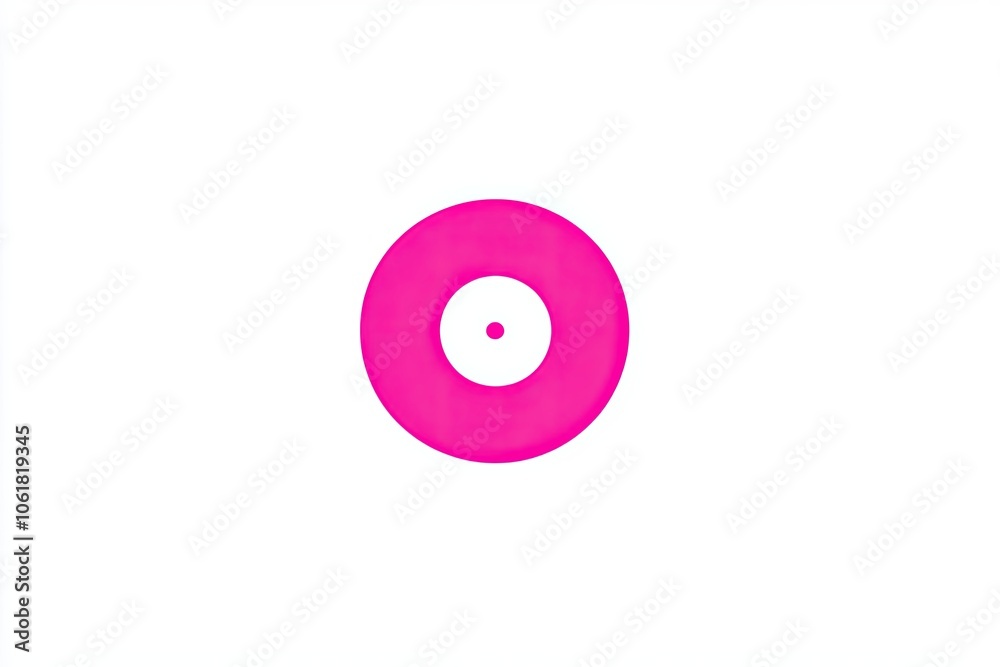 Simple vinyl record icon isolated against white background 