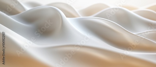 A white fabric with a wave pattern