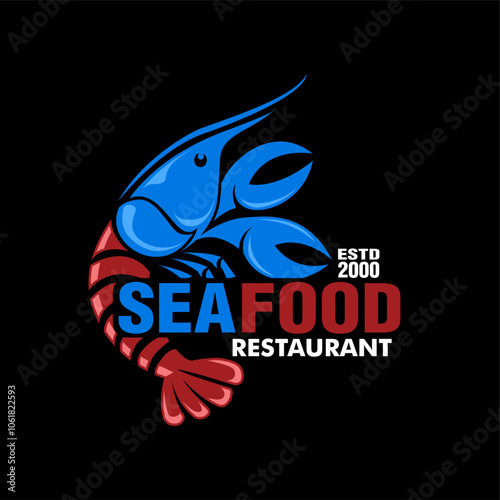Lobster Crayfish vector logo mascot emblem badge illustration seafood business restaurant logo