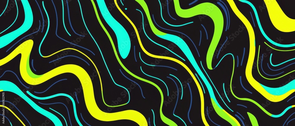 A colorful abstract design with green and blue stripes A colorful abstract design with green and blue stripes