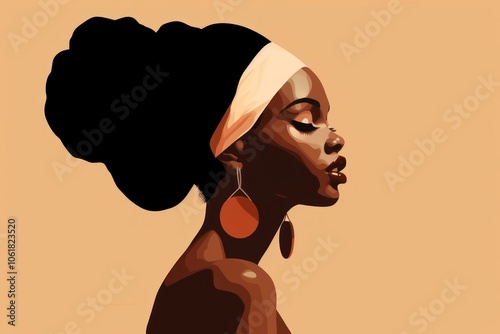 African woman portrait adult art.