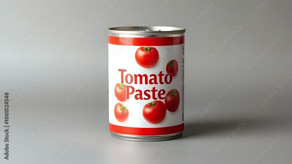Tomato Paste Can on Grey Background Tomato Paste Can on Grey Background