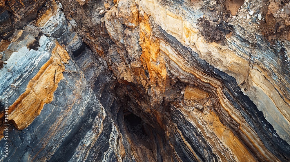 Striking Layers of Rock: A Close-Up View of Nature's Abstract Art