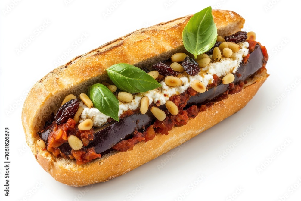 Autumnal Sicilian Flavors in a Fresh Ciabatta Roll Autumnal Sicilian Flavors in a Fresh Ciabatta Roll