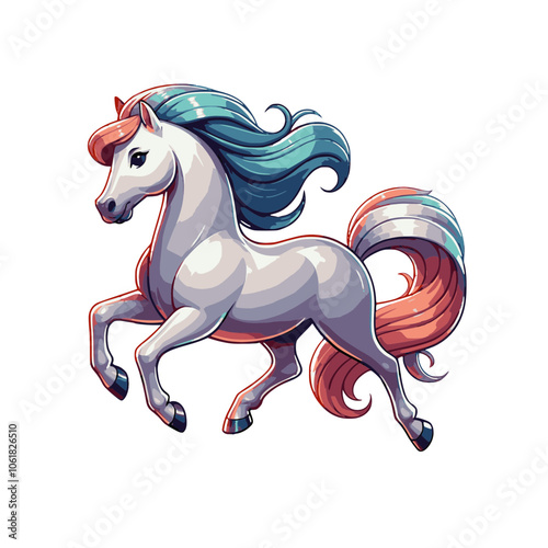 A graceful horse in mid-gallop