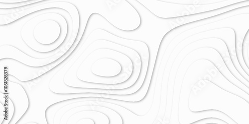 Abstract luxury white modern 3d papercut background. Minimal abstract vector wave carve diamond topography line circle creative topography map circle and wave line smooth multilayer pattern. papercut.
