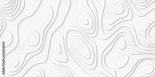 Abstract luxury white modern 3d papercut background. Minimal abstract vector wave carve diamond topography line circle creative topography map circle and wave line smooth multilayer pattern. papercut.