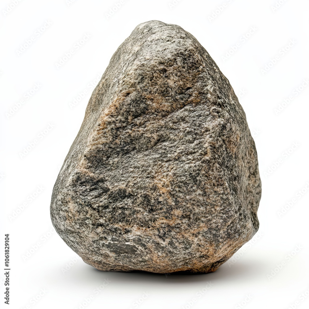 Fototapeta premium Close-up of a Grey Stone on White Background