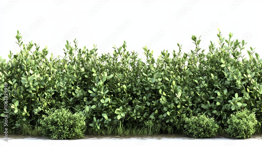 Obraz premium Lush Green Hedge: Vibrant Foliage for Garden Design