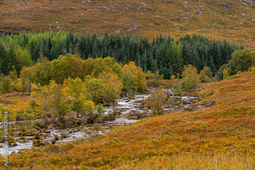 Autumn in Scotland with reflections in the lochs