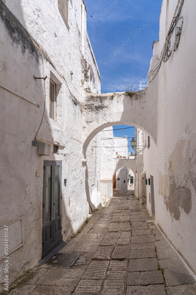 Fototapeta premium The Ostuni City street view in Italy