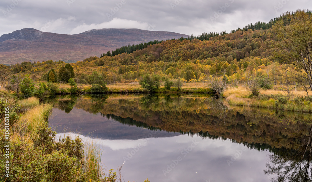 Autumn in Scotland with reflections in the lochs Autumn in Scotland with reflections in the lochs