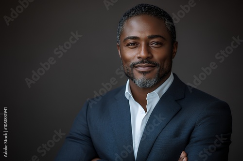 Wallpaper Mural Confident black businessman in suit, smiling. Torontodigital.ca