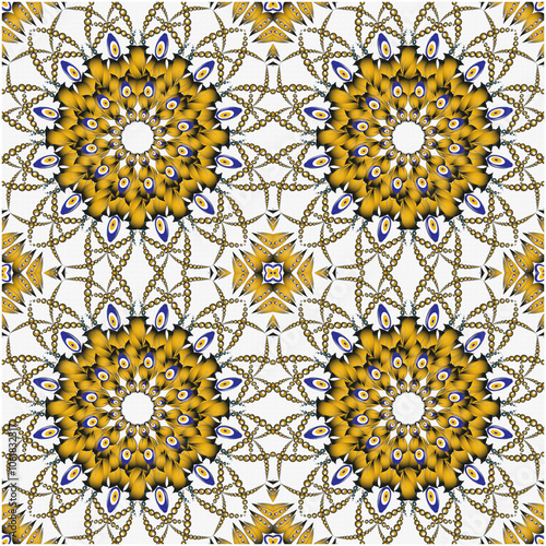 Retro Tile patterns (evil eye pattern) Modern Ceramics - Wallpaper - Digital printing - textile products.( Textured paper effect applied)