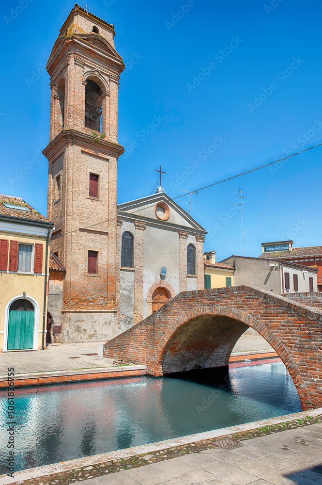 Obraz premium Facade of the Chiesa del Carmine, in central Comacchio, Italy
