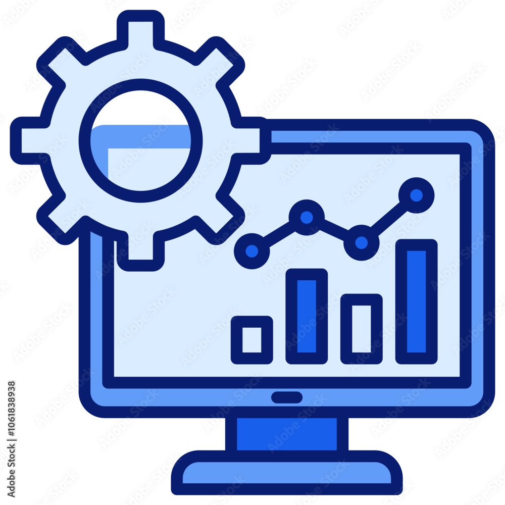 Statistic Icon Blue Color Icon Statistic Icon Blue Color Icon