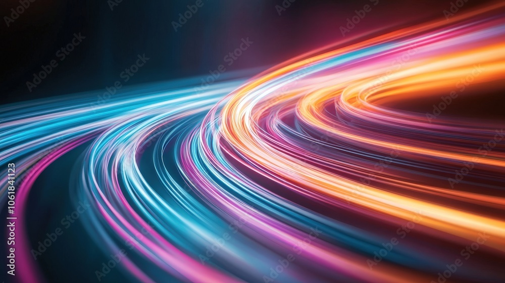 Colorful Neon Light Trails in Motion Colorful Neon Light Trails in Motion
