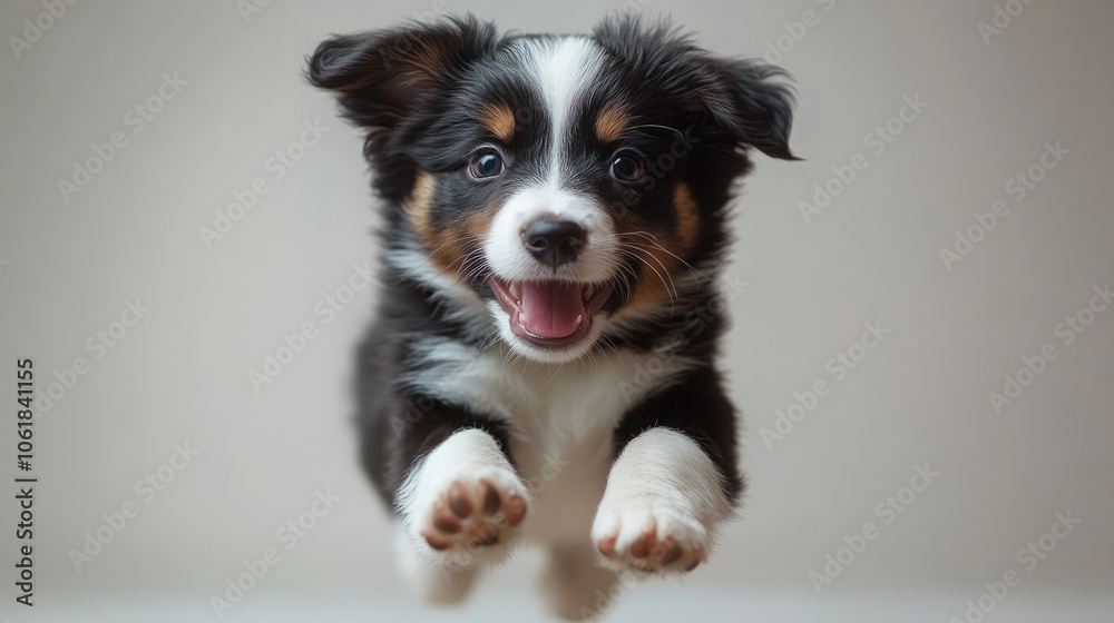 Playful Border Collie Puppy Running on White Background - Energetic and Adorable, Perfect for Pet and Animal Photography Playful Border Collie Puppy Running on White Background - Energetic and Adorable, Perfect for Pet and Animal Photography