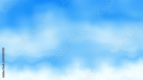 Abstract sky winter watercolor background with gentle shades of blue and white resembling a snowy landscape, sky, snowy landscape