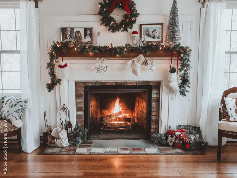 Cozy Fireplace Decorated for the Holidays Cozy Fireplace Decorated for the Holidays