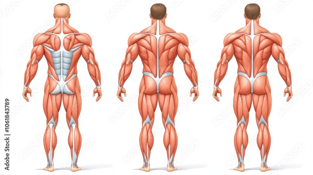 Human Body Anatomy Illustration Back Muscles Fitness Healthcare Medical Human Body Anatomy Illustration Back Muscles Fitness Healthcare Medical
