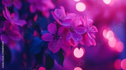 Pink Flowers Blooming in Nature with Bokeh Background