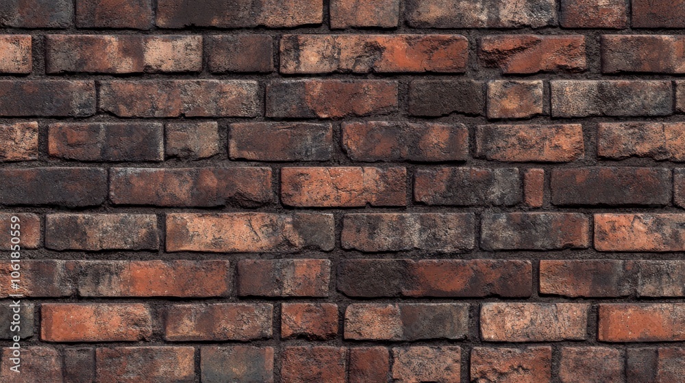 Seamless worn red brick wall texture showcasing the charm of aged design in urban architecture Seamless worn red brick wall texture showcasing the charm of aged design in urban architecture