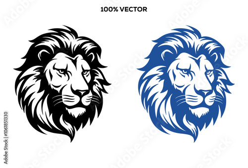 lion luxury logo icon template, elegant lion logo design illustration, lion head photo