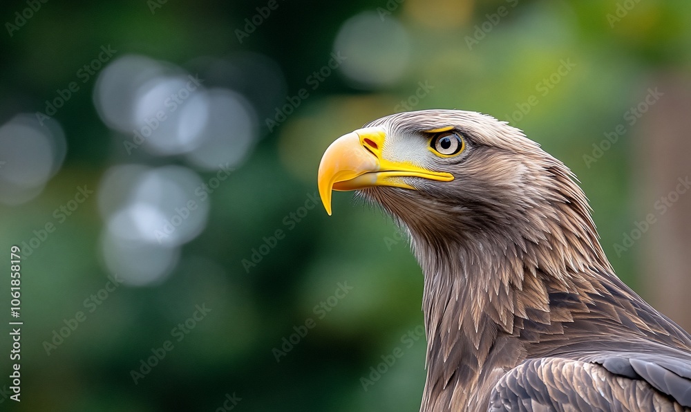 Close-up portrait of a majestic eagle with sharp eyes and a powerful beak. Close-up portrait of a majestic eagle with sharp eyes and a powerful beak.