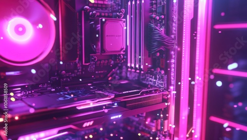 Pink Neon Computer