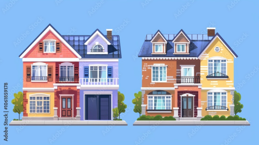 Deciding a house , mansion, apartment icon to choose the best property you want. Choose place to live that suits your lifestyle. Real estate and property decision making concept.