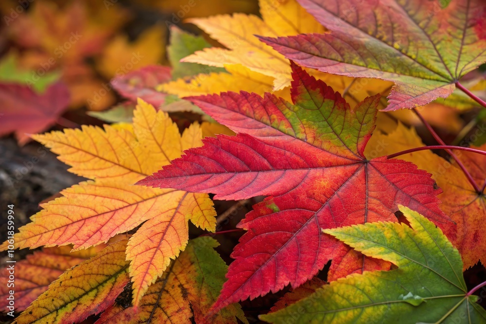 Stunning Close-Up of Multicolored Leaves in Fall - Vibrant Autumn Foliage, Nature's Palette, Colorful Textures, Leaf Patterns, Seasonal Beauty, Natural Landscapes, Macro Photography Stunning Close-Up of Multicolored Leaves in Fall - Vibrant Autumn Foliage, Nature's Palette, Colorful Textures, Leaf Patterns, Seasonal Beauty, Natural Landscapes, Macro Photography